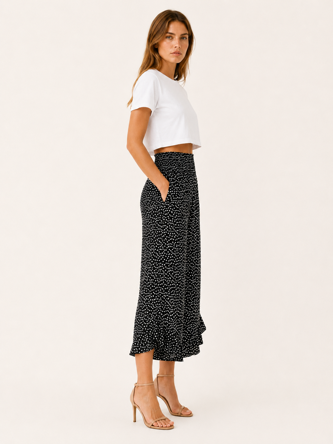 Maritza | Wide Leg Trousers with Elastic Waist