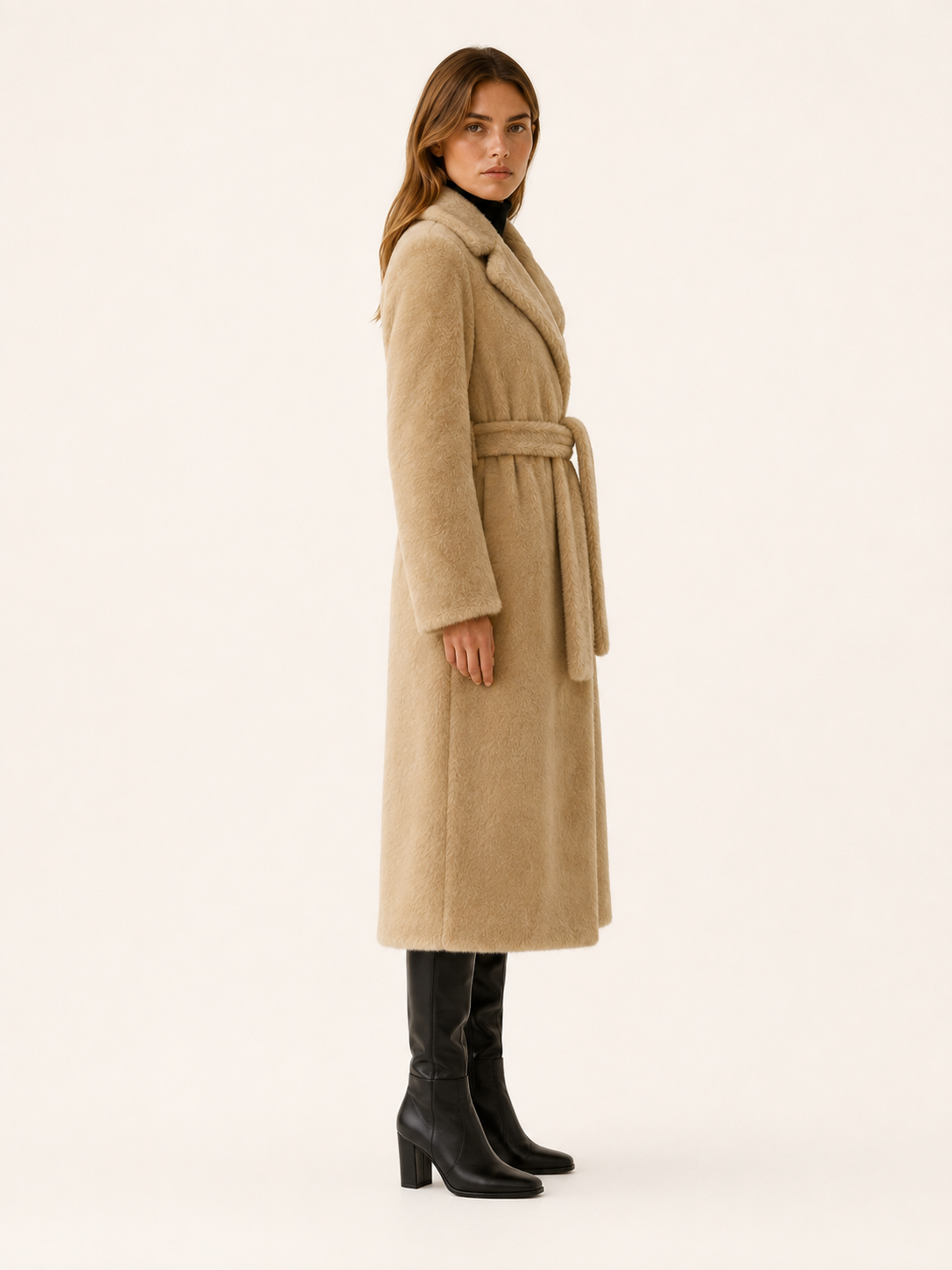 Marivonne | Women's Long Coat with Belted Waist