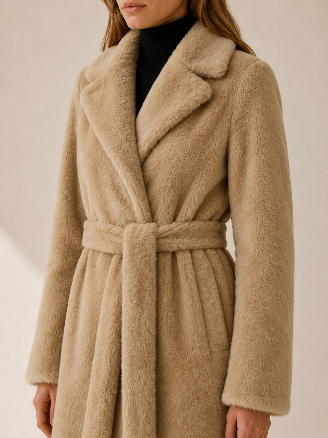 Marivonne | Women's Long Coat with Belted Waist