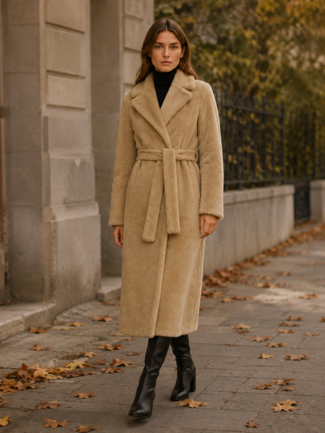 Marivonne | Women's Long Coat with Belted Waist
