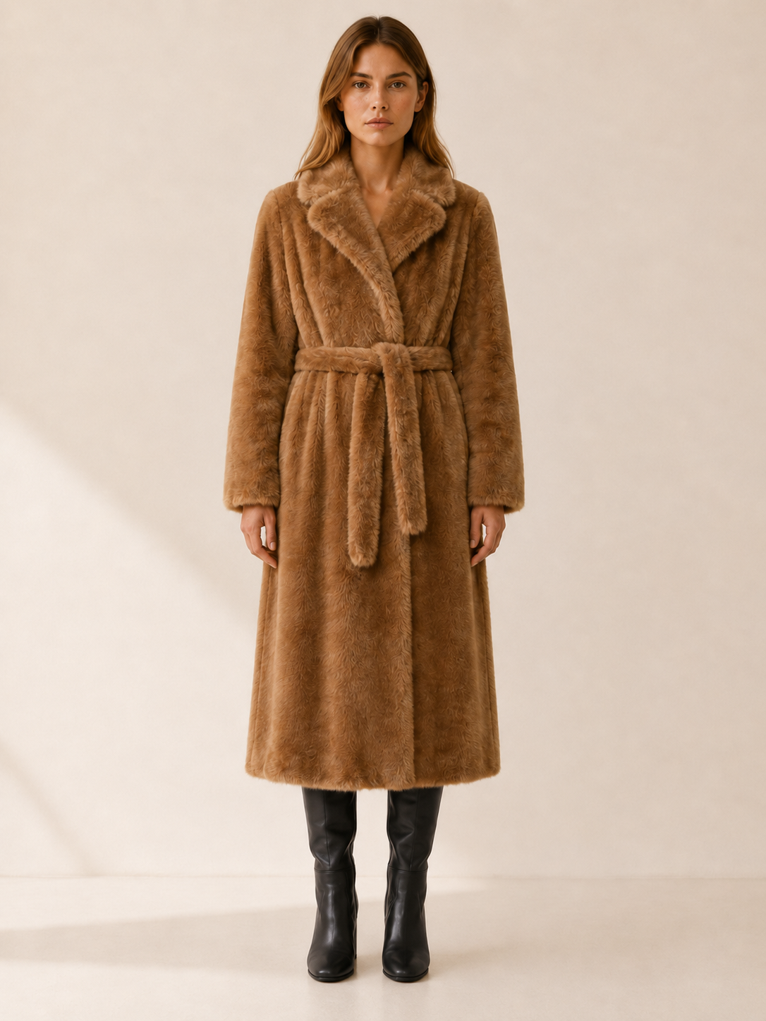 Marivonne | Women's Long Coat with Belted Waist