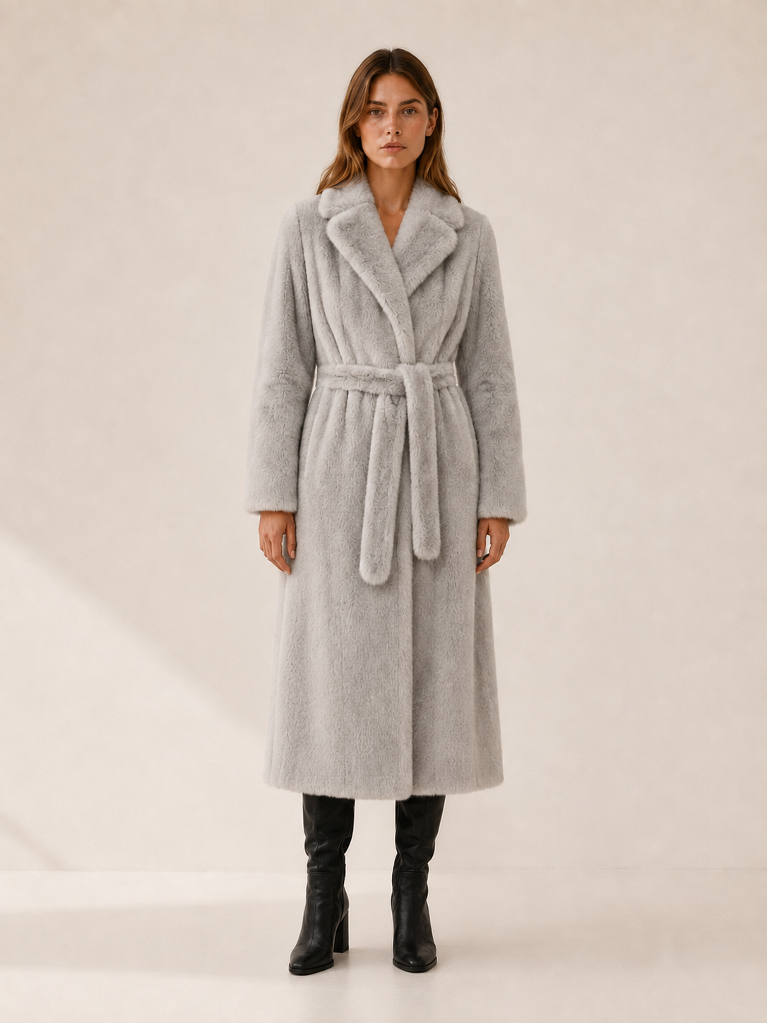 Marivonne | Women's Long Coat with Belted Waist