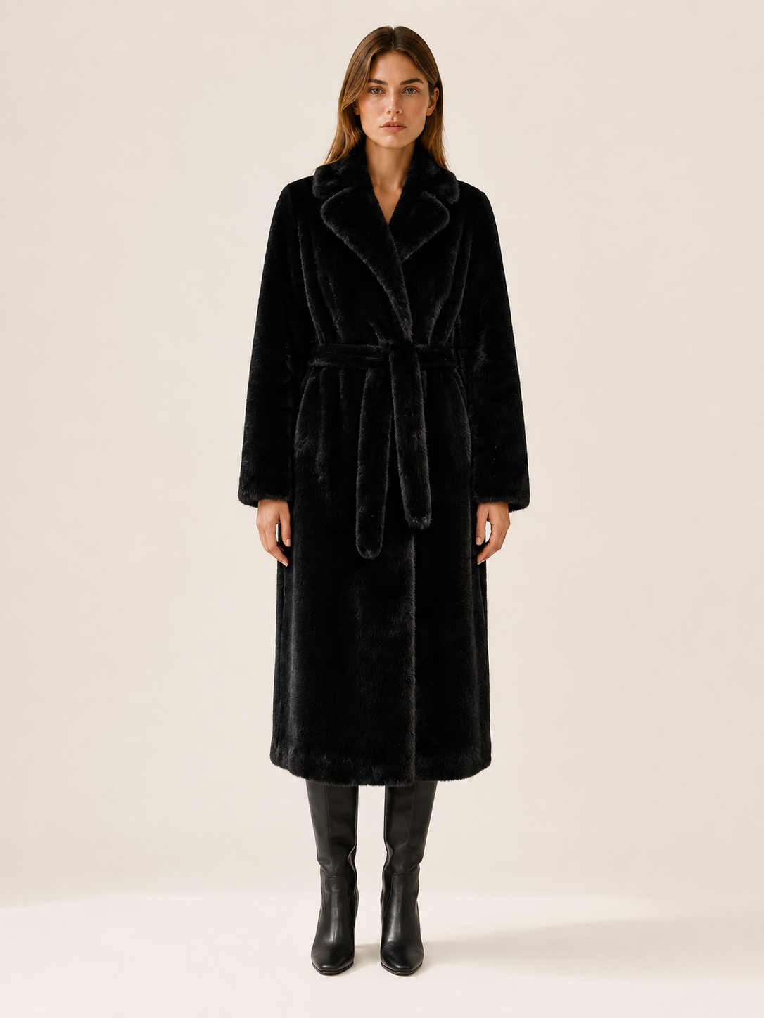 Marivonne | Women's Long Coat with Belted Waist