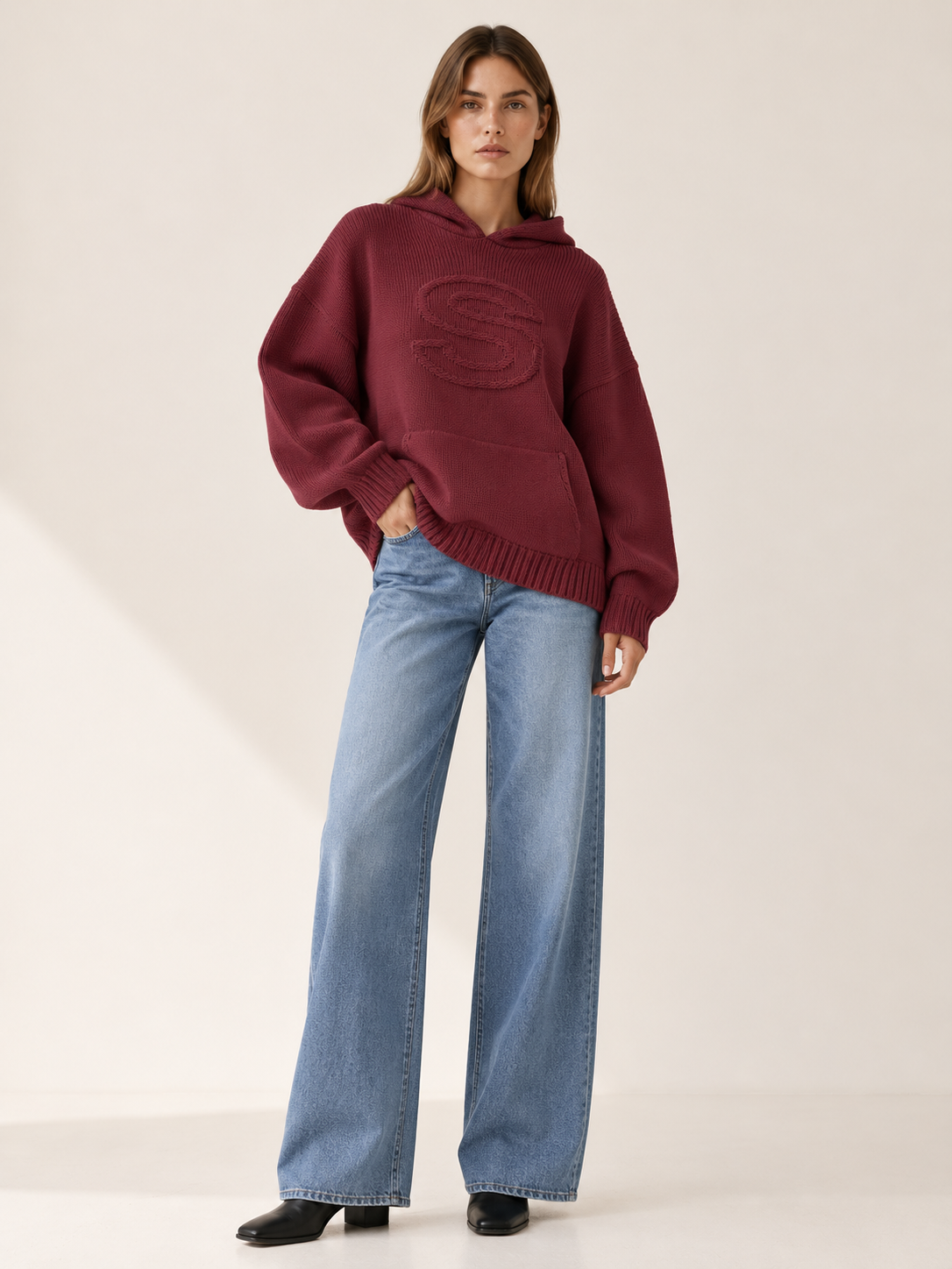 Marley | Women's Oversized Knit Hoodie Sweater Fall
