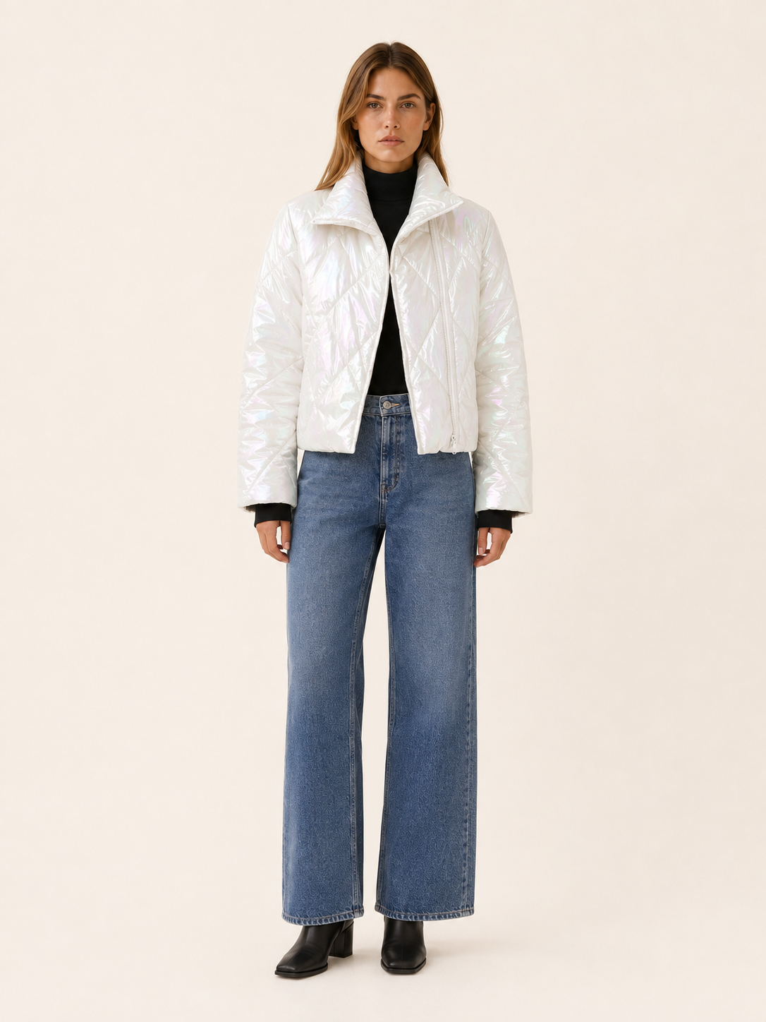 Marlowe | Women's Puffer Jacket with High Collar and Zip Front