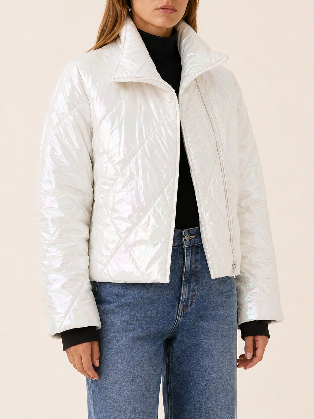 Marlowe | Women's Puffer Jacket with High Collar and Zip Front