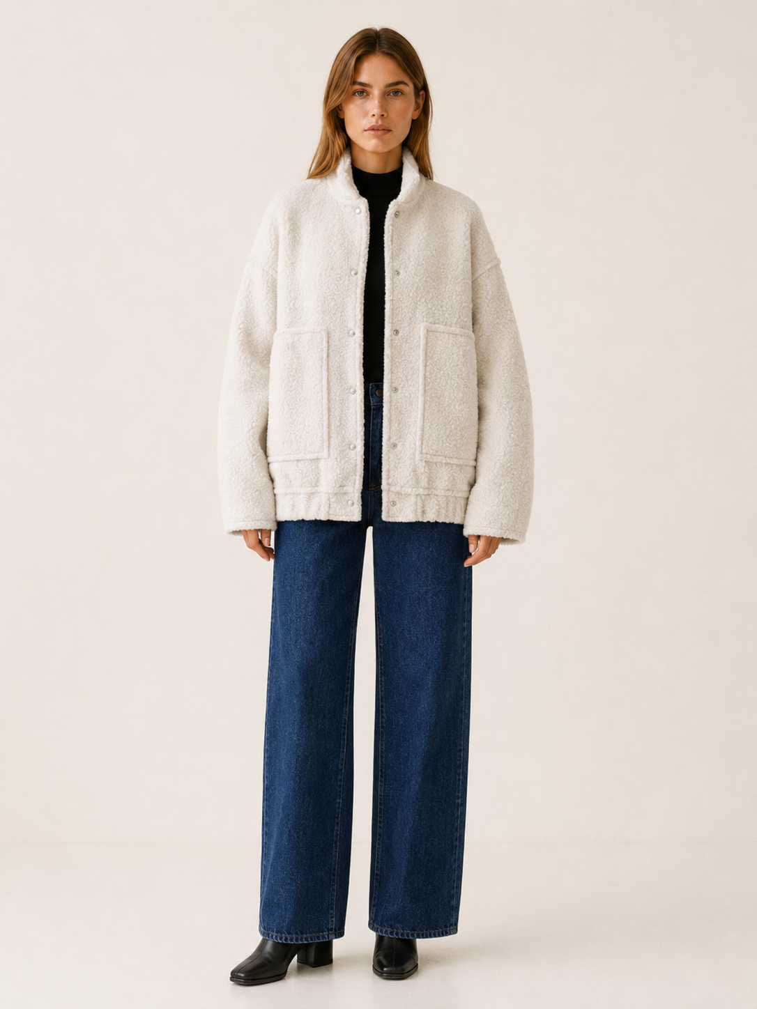 Marvella | Bomber Jacket with Oversized Fit and Snap Front