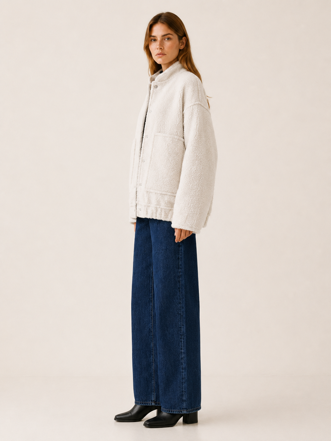 Marvella | Bomber Jacket with Oversized Fit and Snap Front