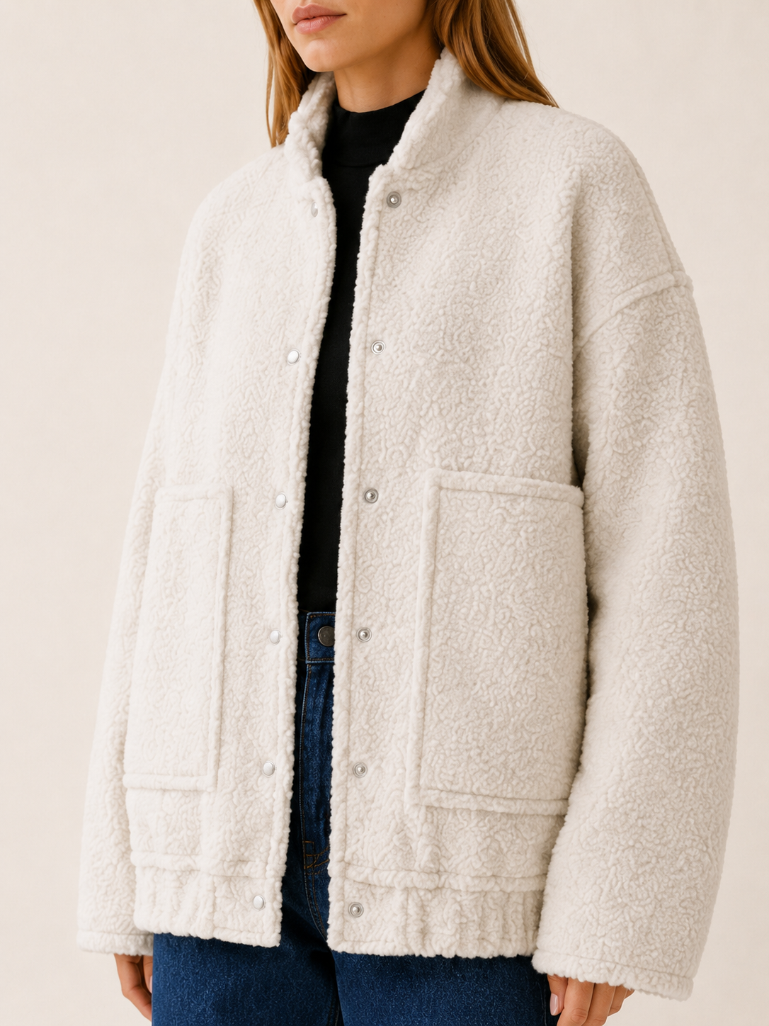 Marvella | Bomber Jacket with Oversized Fit and Snap Front
