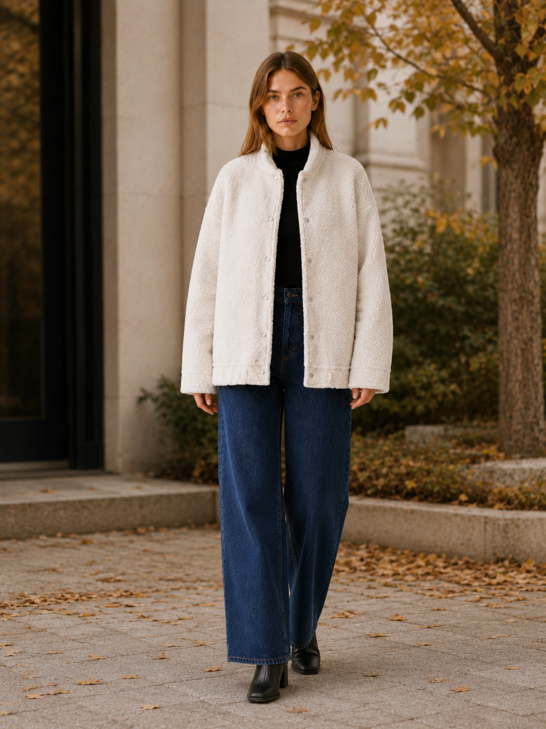 Marvella | Bomber Jacket with Oversized Fit and Snap Front