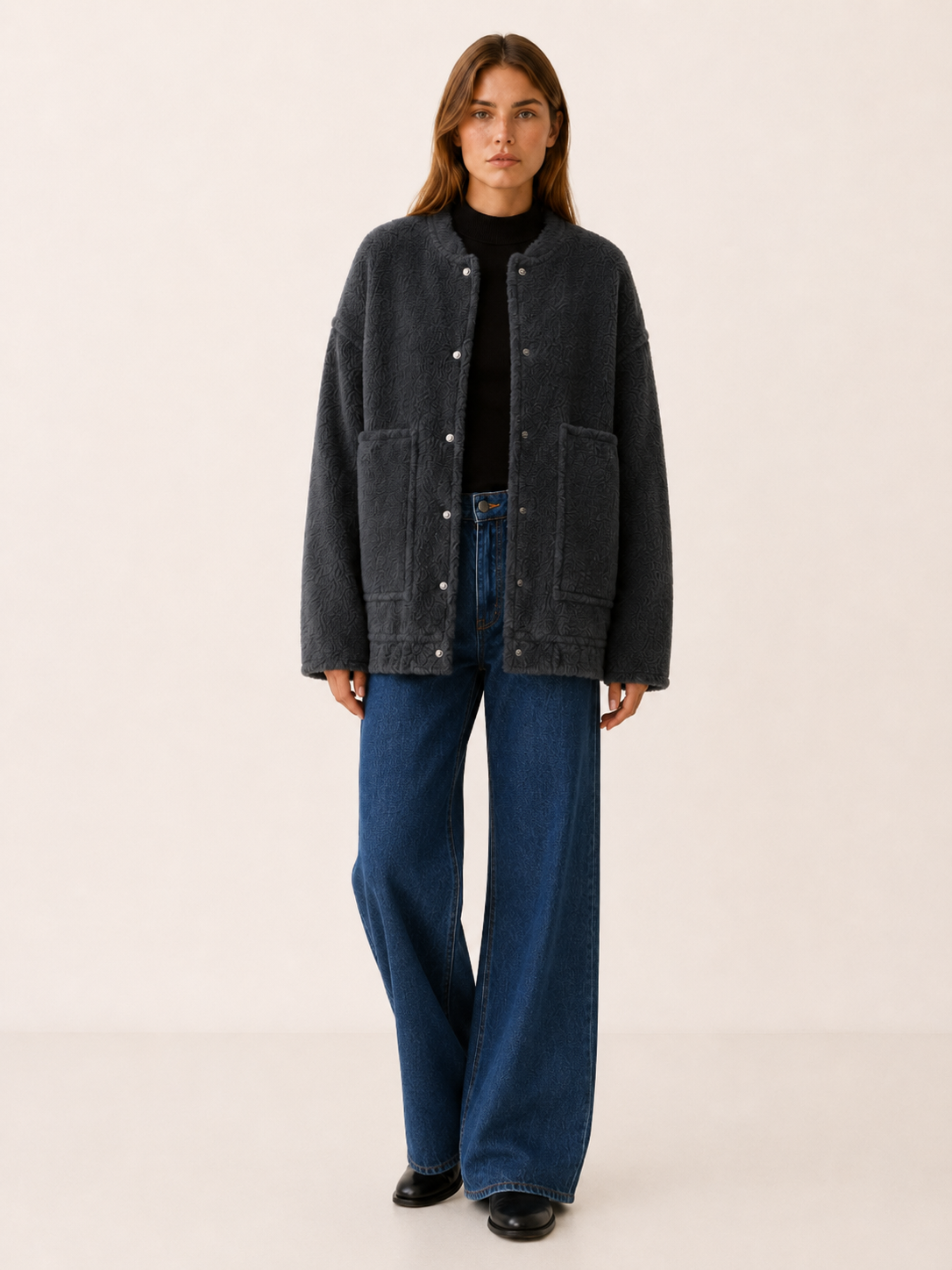 Marvella | Bomber Jacket with Oversized Fit and Snap Front