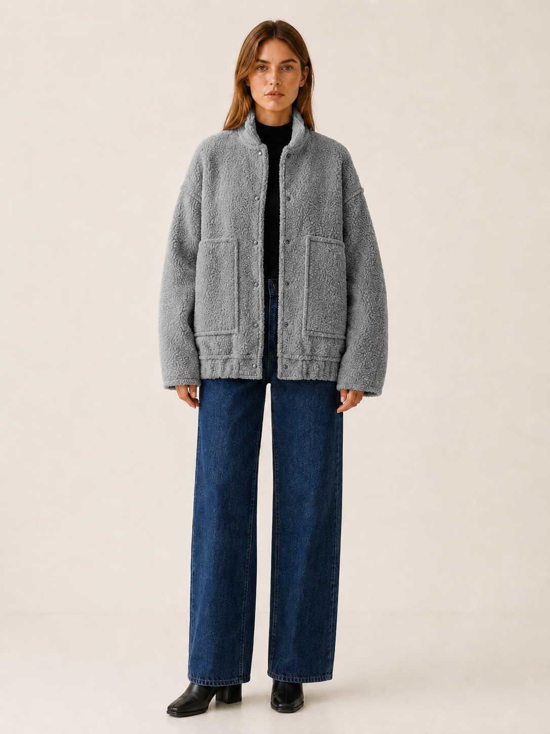 Marvella | Bomber Jacket with Oversized Fit and Snap Front