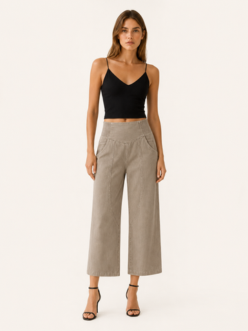 Mavis | Harem Wide-Leg Trousers with Curved Seams