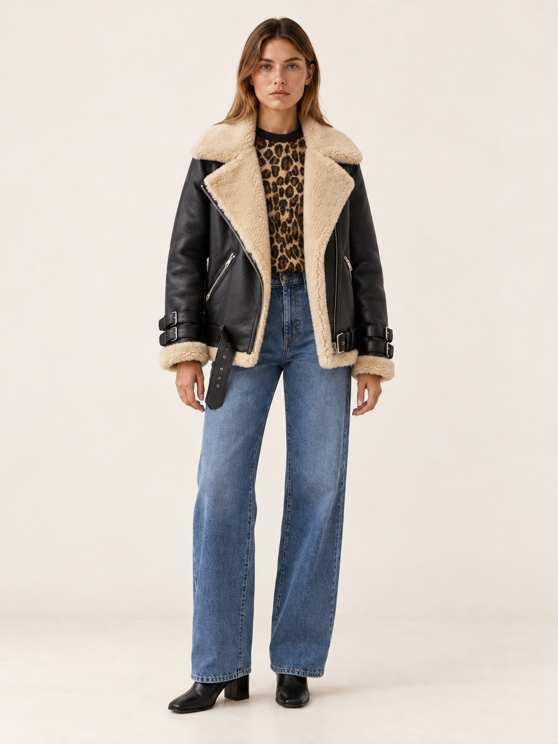 Milani | Women's Aviator Faux Suede Jacket Winter