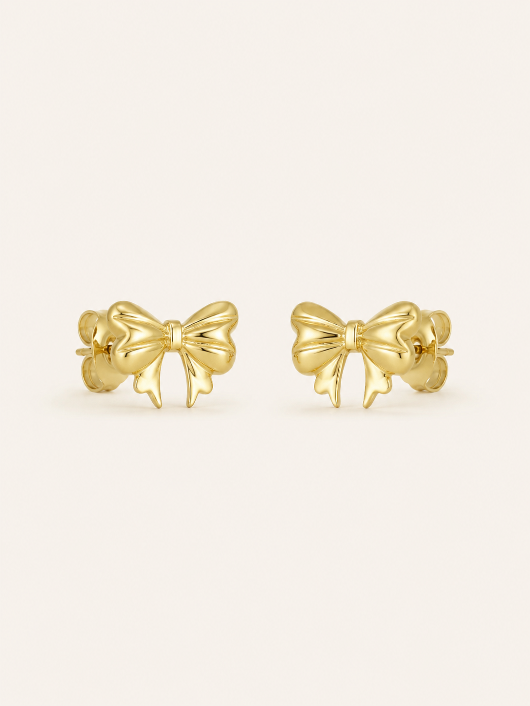 Mina | Bow Stud Earrings with Polished Finish