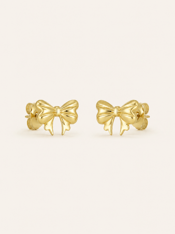 Mina | Bow Stud Earrings with Polished Finish