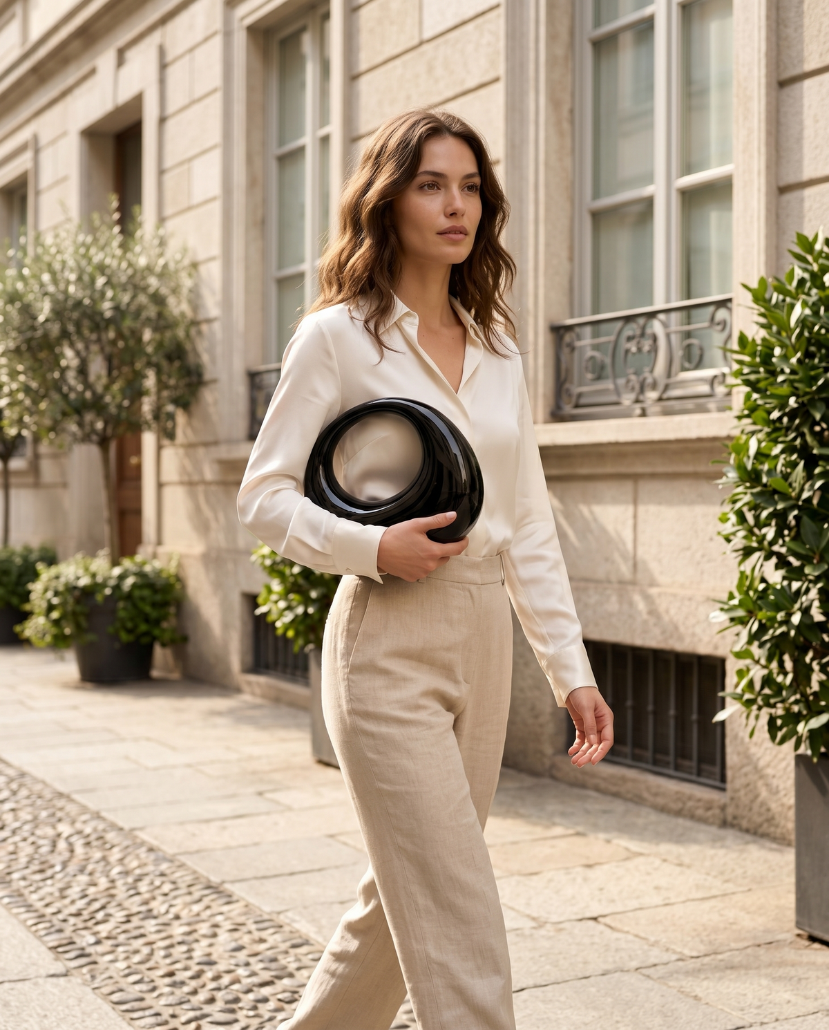 Minerva | Acrylic Clutch Bag with Sculpted Handle