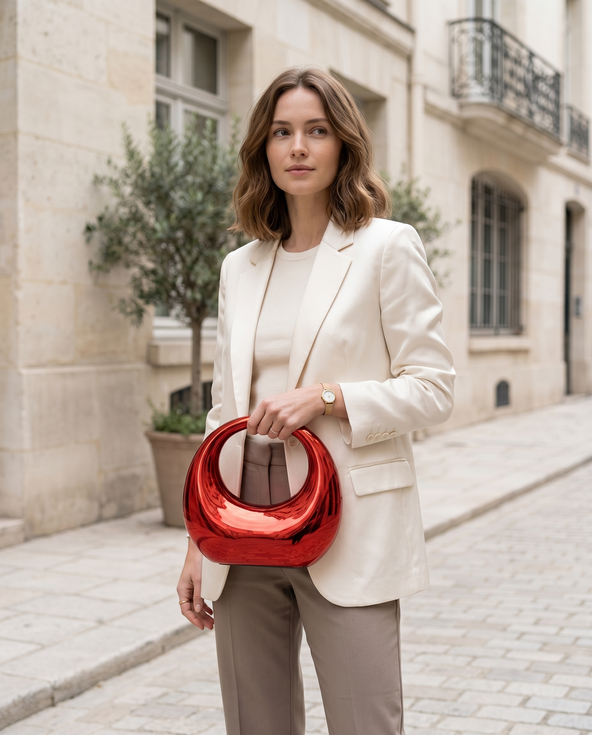 Minerva | Acrylic Clutch Bag with Sculpted Handle