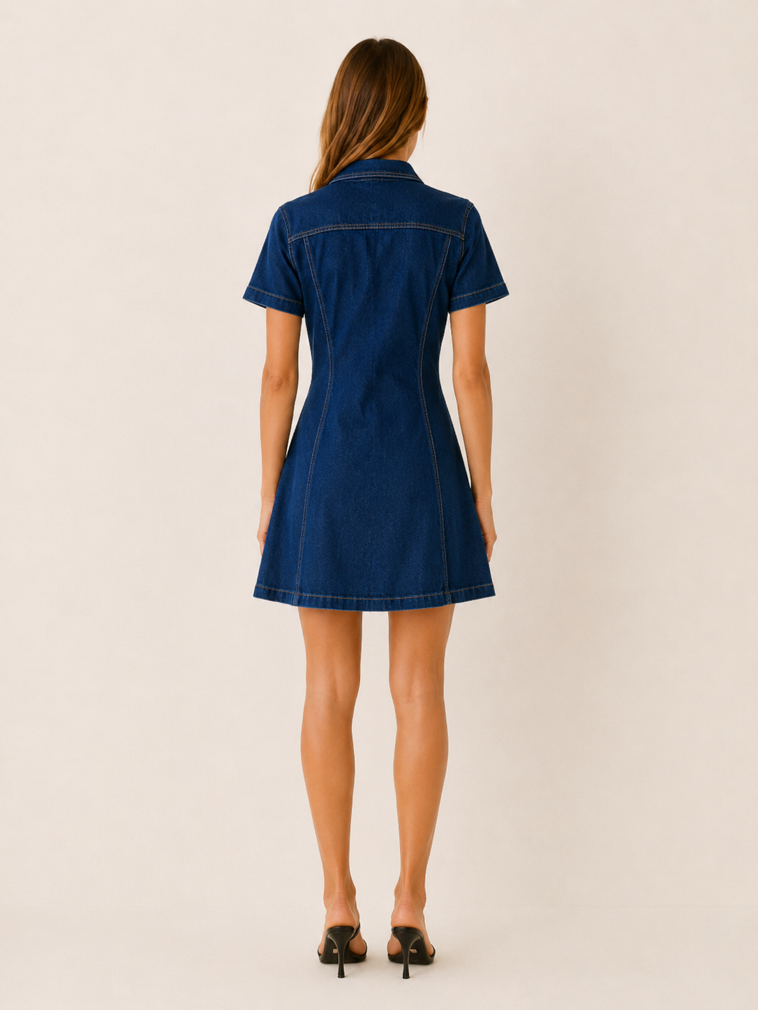 Minka | Denim Mini Dress with Button Front