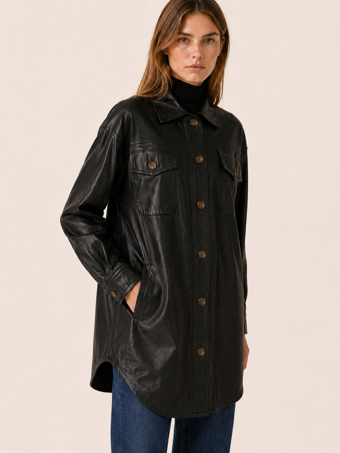 Mireille | Shirt Jacket with Button Front and Chest Pockets