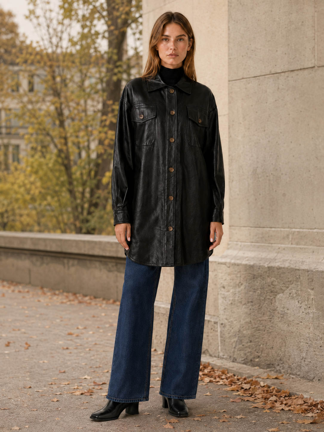 Mireille | Shirt Jacket with Button Front and Chest Pockets