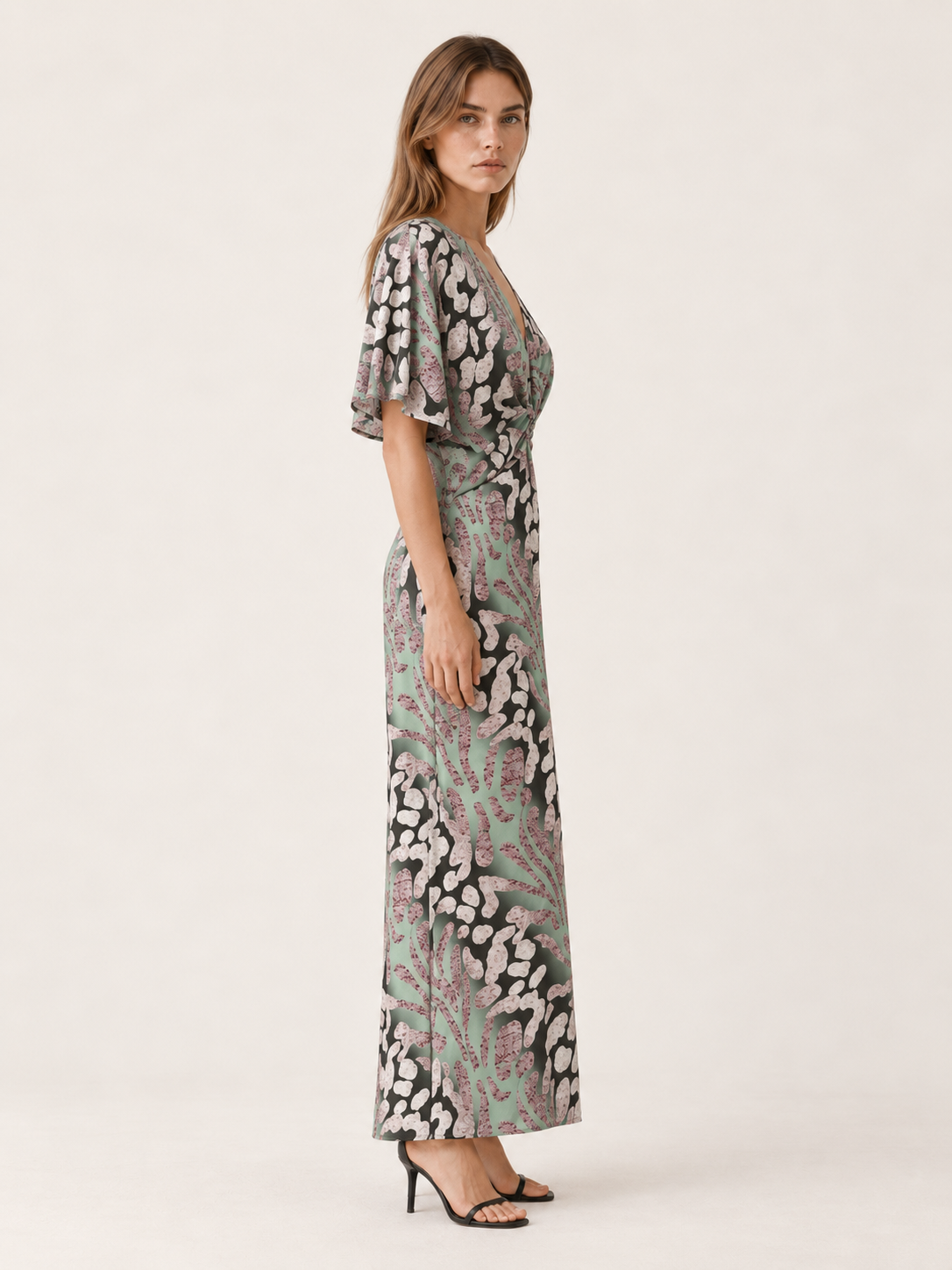 Mirella | V-Neck Maxi Dress with Elegant Draping