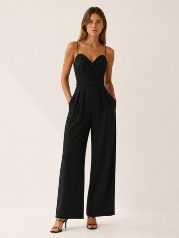 Miretta | Strap Jumpsuit with Wide Leg Trousers