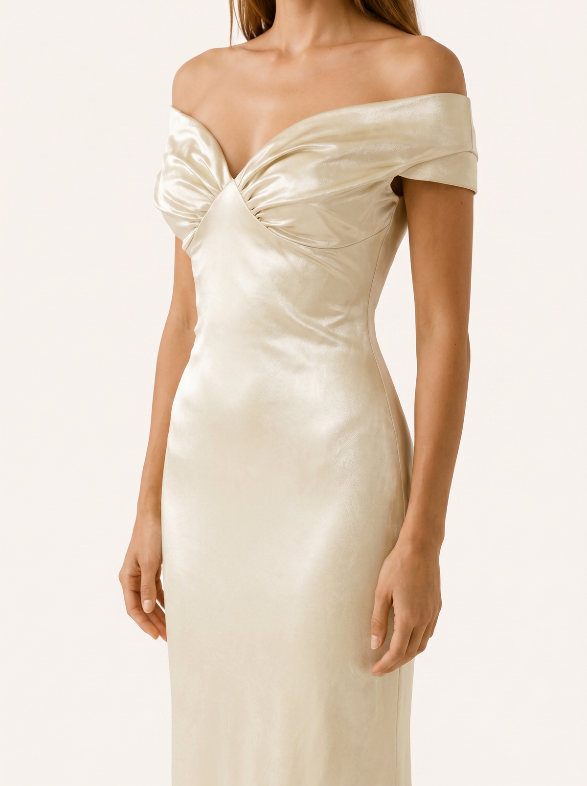 Mona | Off Shoulder Maxi Dress with Fitted Bodice