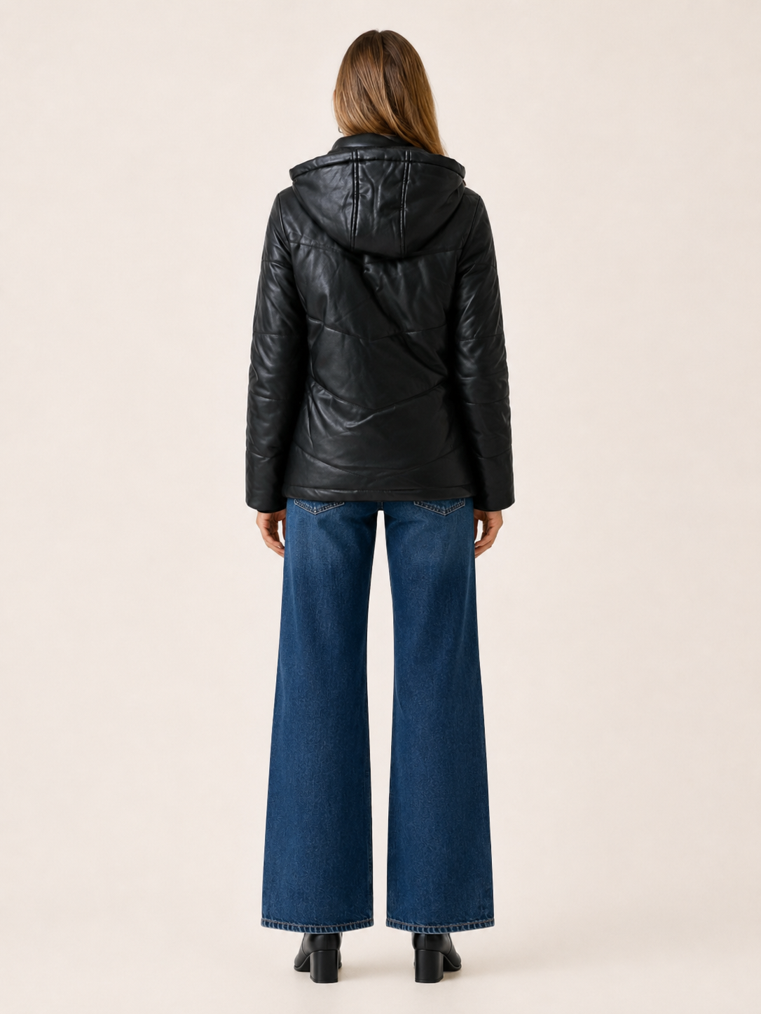 Monica | Women's Puffer Jacket with Removable Hood and High Collar