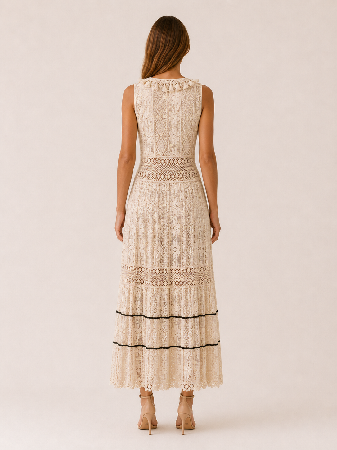 Morwenna | Bohemian Maxi Dress with Lace Detail