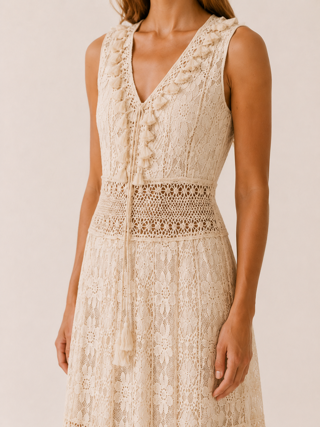 Morwenna | Bohemian Maxi Dress with Lace Detail