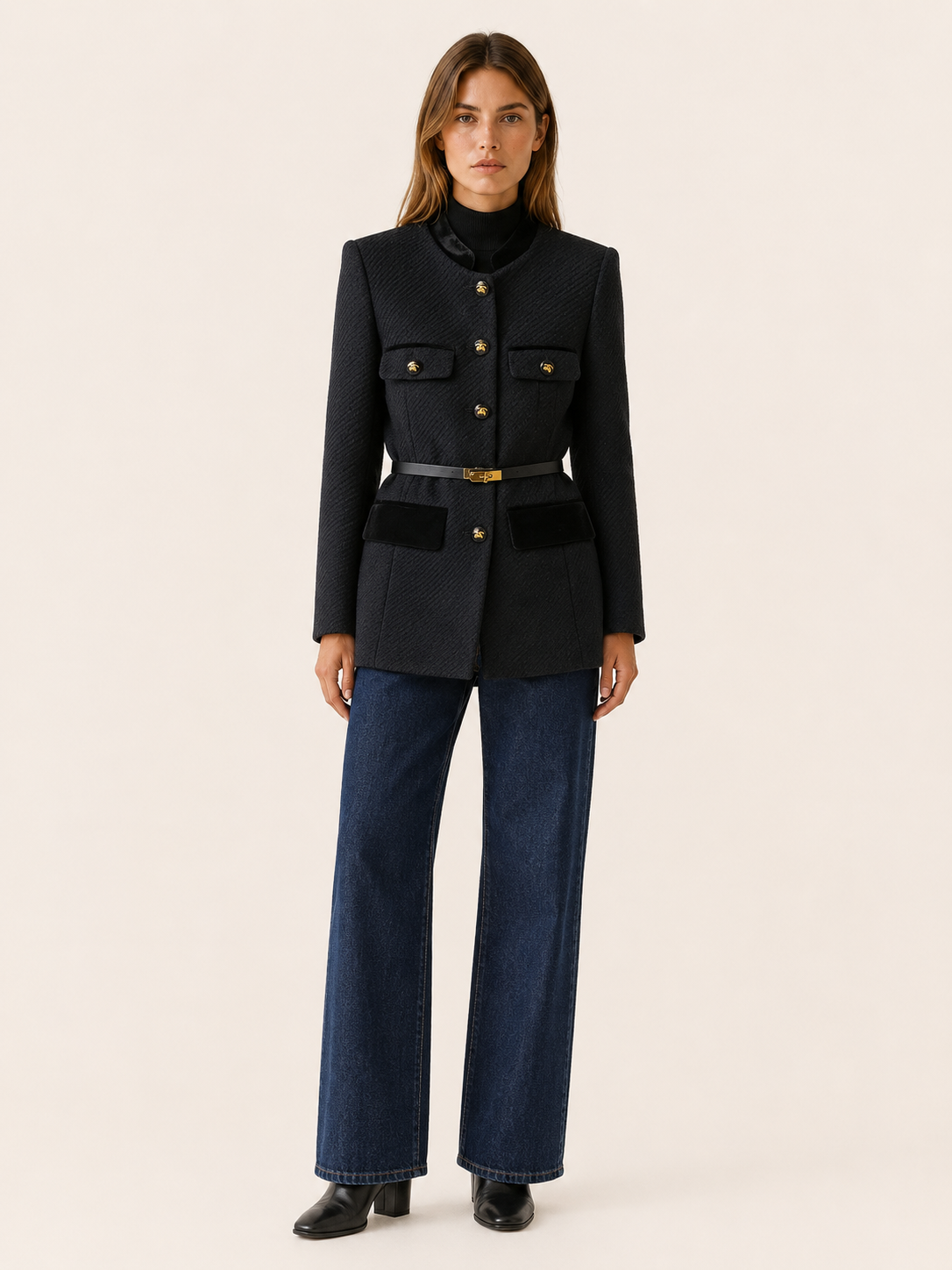 Myla | Women's Mid-Length Wool Blend Jacket Workwear