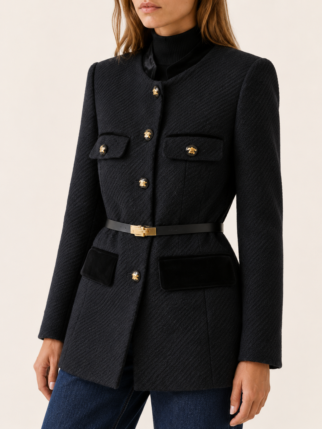 Myla | Women's Mid-Length Wool Blend Jacket Workwear