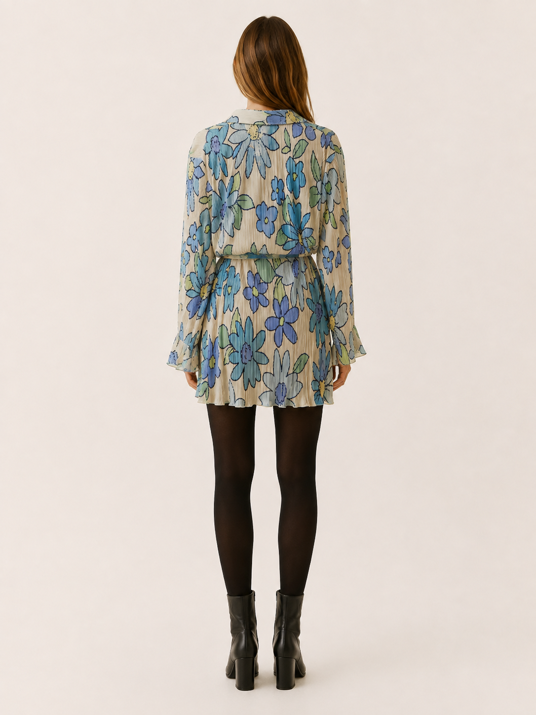Nancy | Women’s Floral Mini Dress with Button Front and Tie Waist