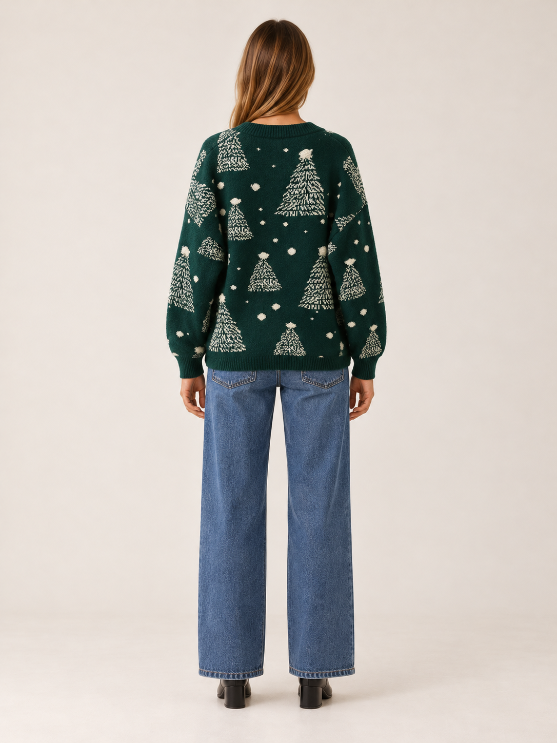 Natalina | Women's Tree Pattern Christmas Sweater Winter Holiday Party