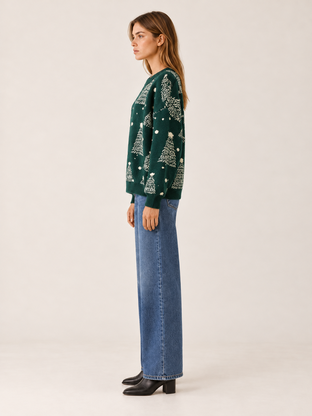 Natalina | Women's Tree Pattern Christmas Sweater Winter Holiday Party