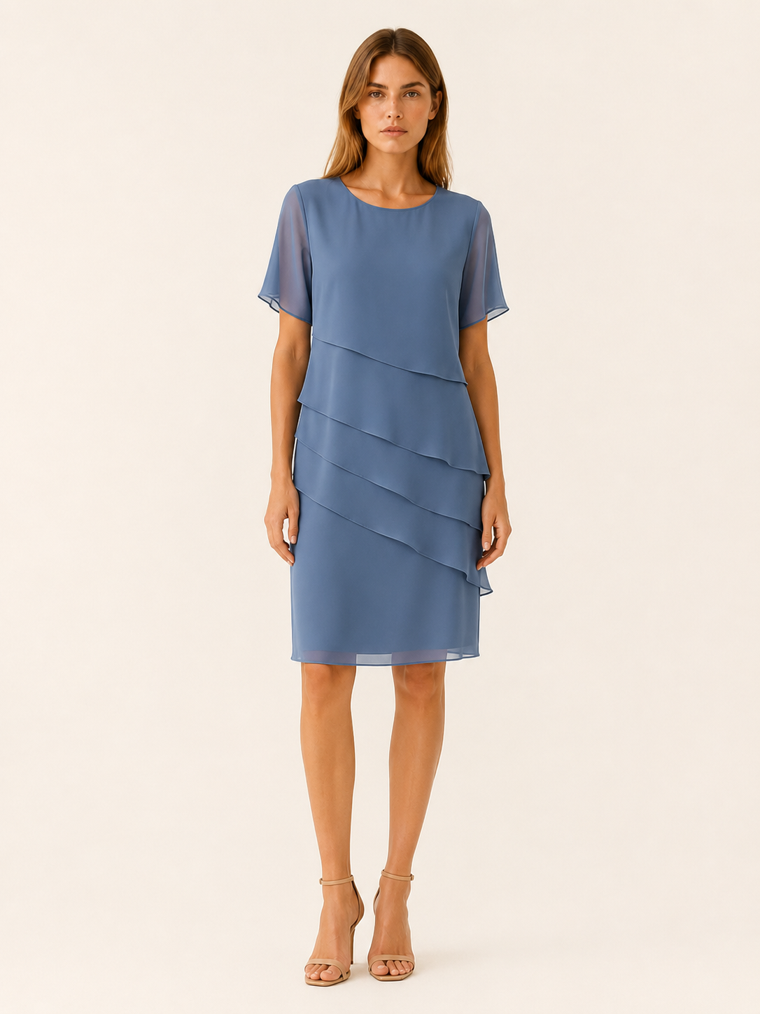 Nelia | Layered Midi Dress with Short Sleeves