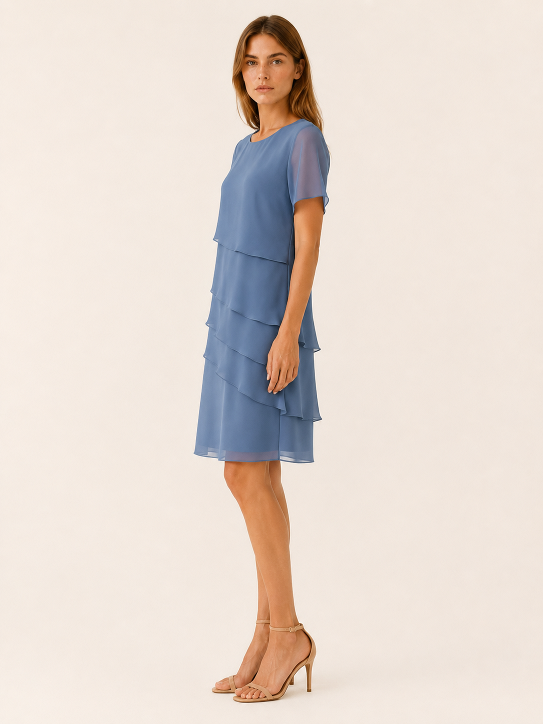 Nelia | Layered Midi Dress with Short Sleeves