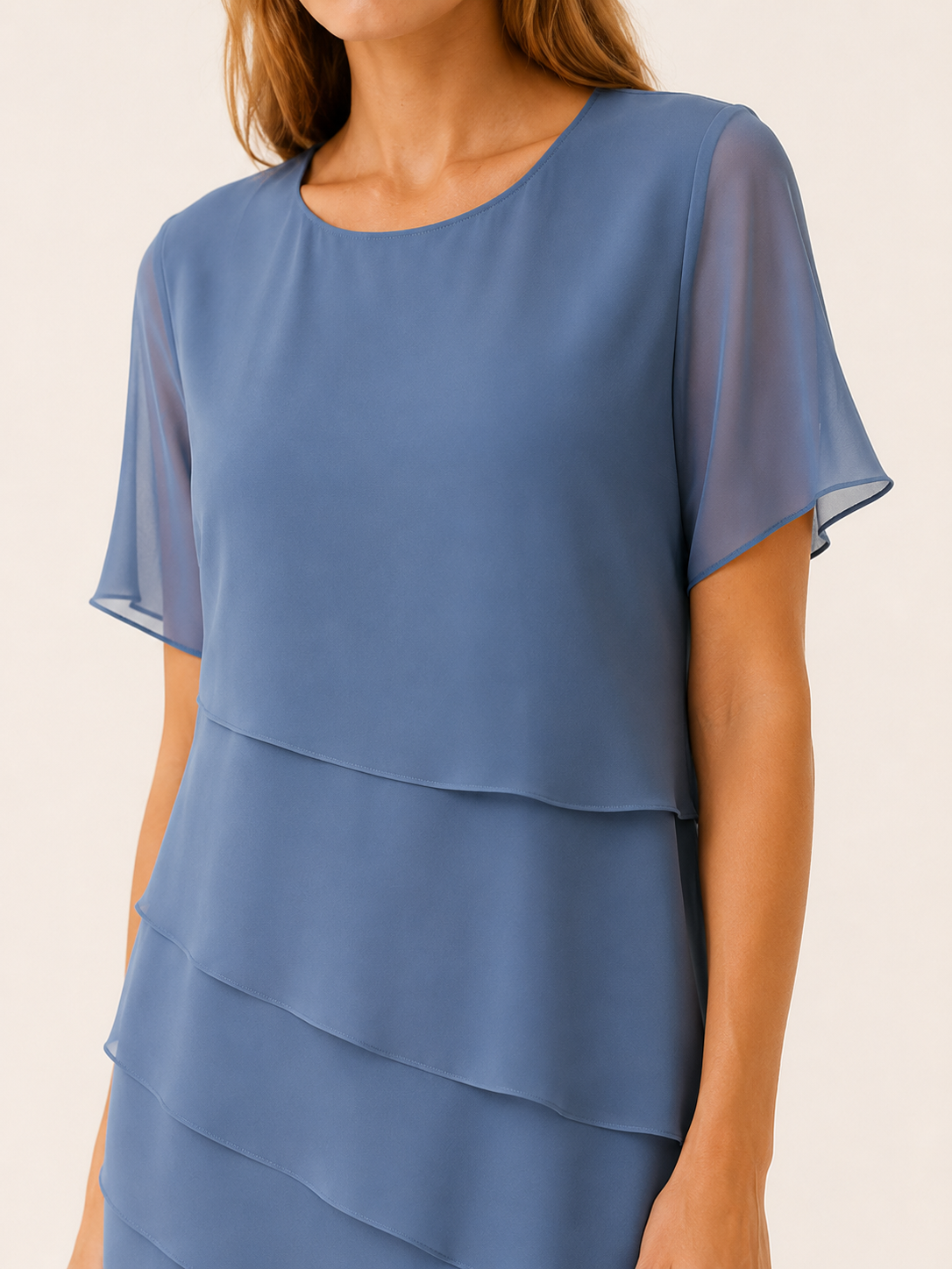 Nelia | Layered Midi Dress with Short Sleeves