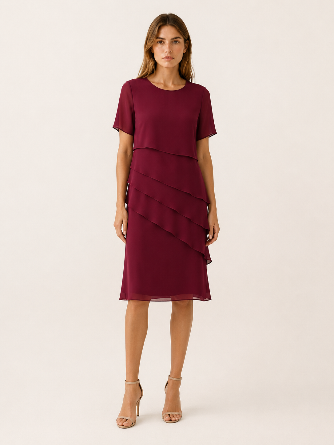 Nelia | Layered Midi Dress with Short Sleeves