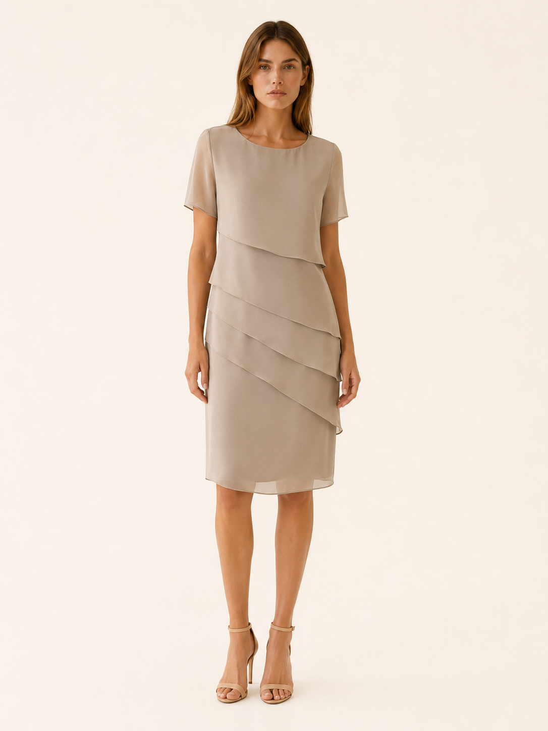 Nelia | Layered Midi Dress with Short Sleeves