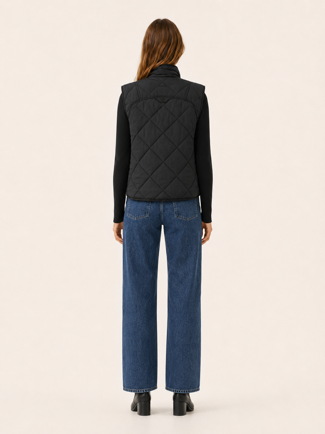 Nella | Women's Quilted Puffer Vest with Stand Collar