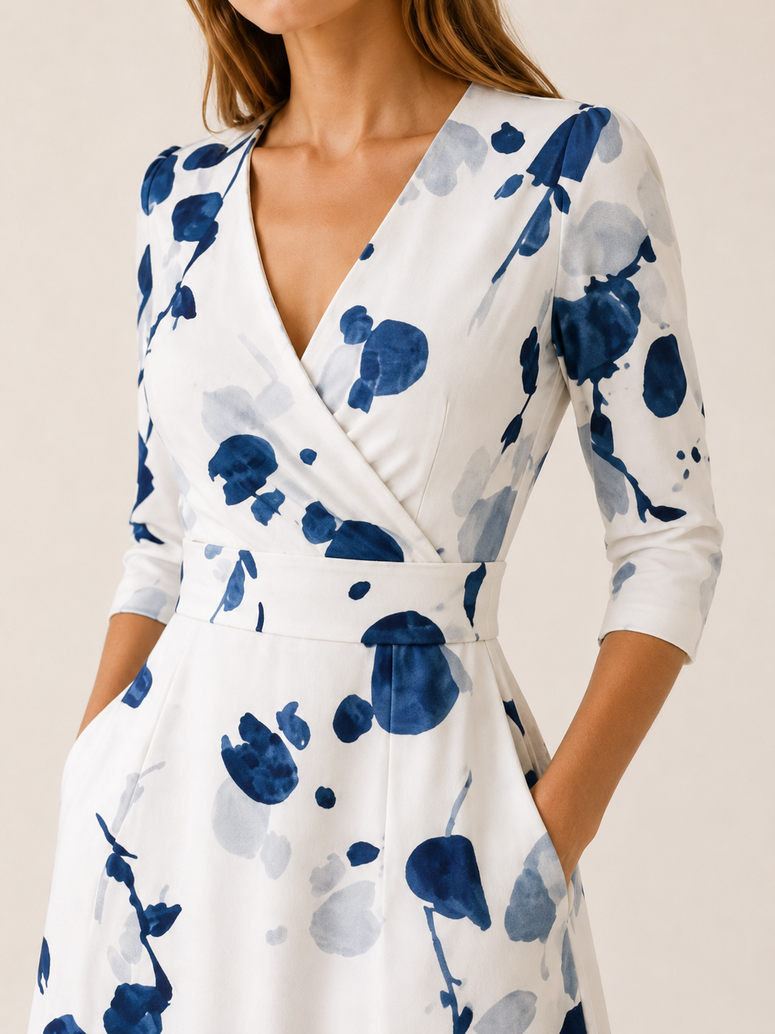 Neriah | Floral Maxi Dress with V Neck and Front Slit