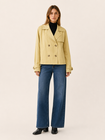 Nerissa | Short Trench Coat with Double-Breasted Front
