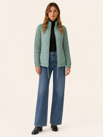 Norcetta | Women's Cropped Puffer Jacket with Quilted Front