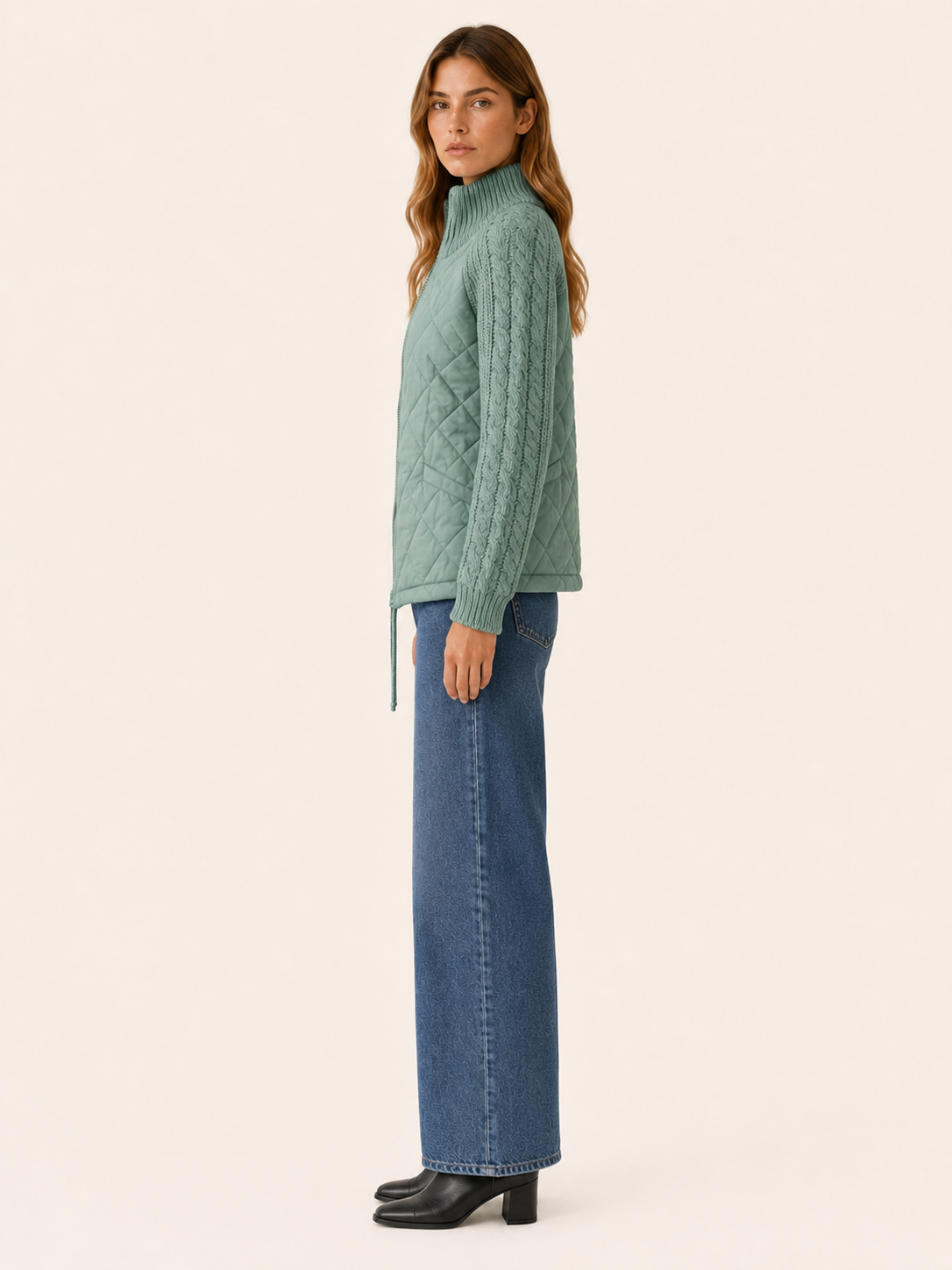 Norcetta | Women's Cropped Puffer Jacket with Quilted Front