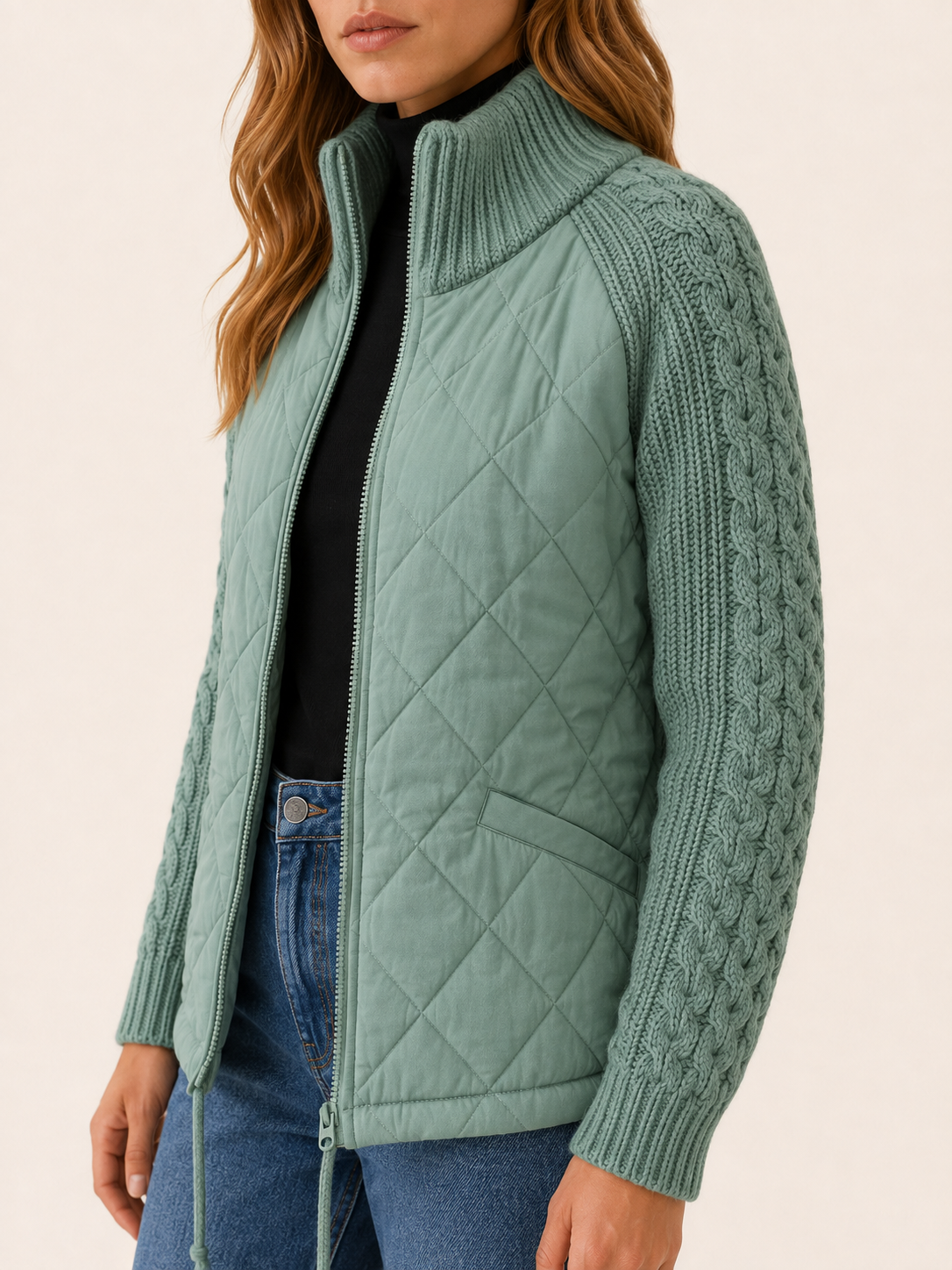 Norcetta | Women's Cropped Puffer Jacket with Quilted Front
