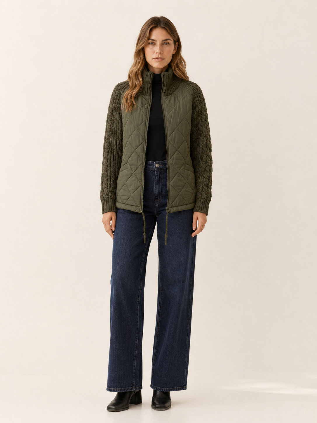 Norcetta | Women's Cropped Puffer Jacket with Quilted Front