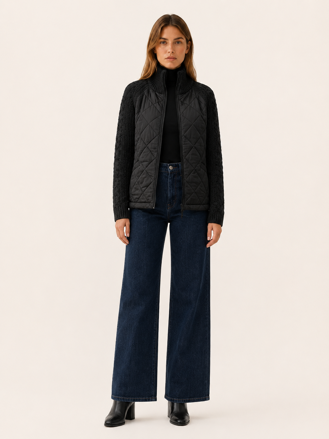 Norcetta | Women's Cropped Puffer Jacket with Quilted Front