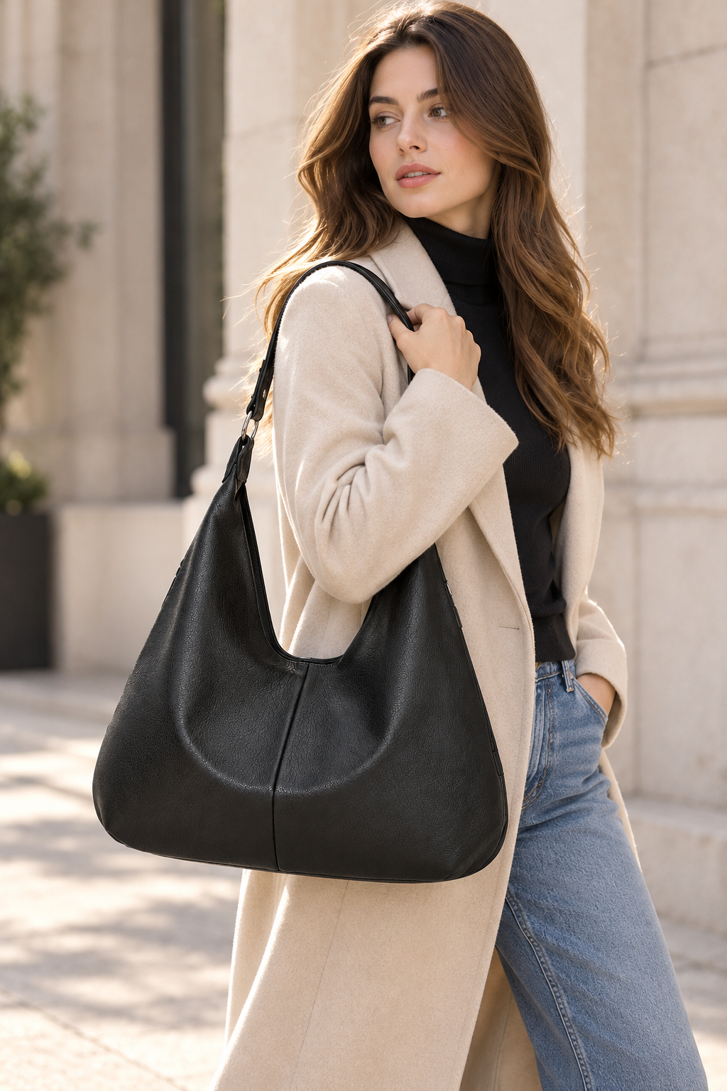Oaklynn | Women's Large Faux Leather Hobo Bag Fall